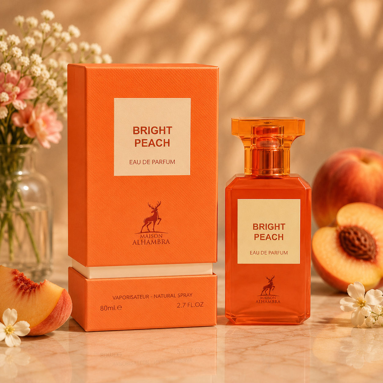 Maison Alhambra Bright Peach Eau de Parfum 80ml / 2.7oz