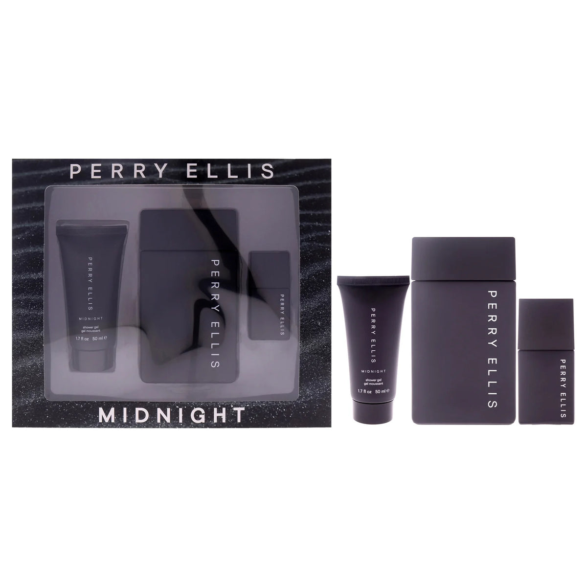 Perry Ellis Midnight 3pc Gift Set (SG 50ml+EDT 100ml+EDT 7.5ml)