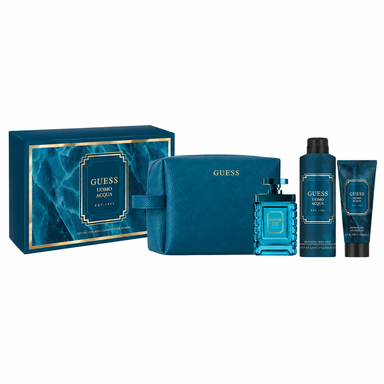 Guess Uomo Acqua Est. 1981 for Men 4-Piece Gift Set