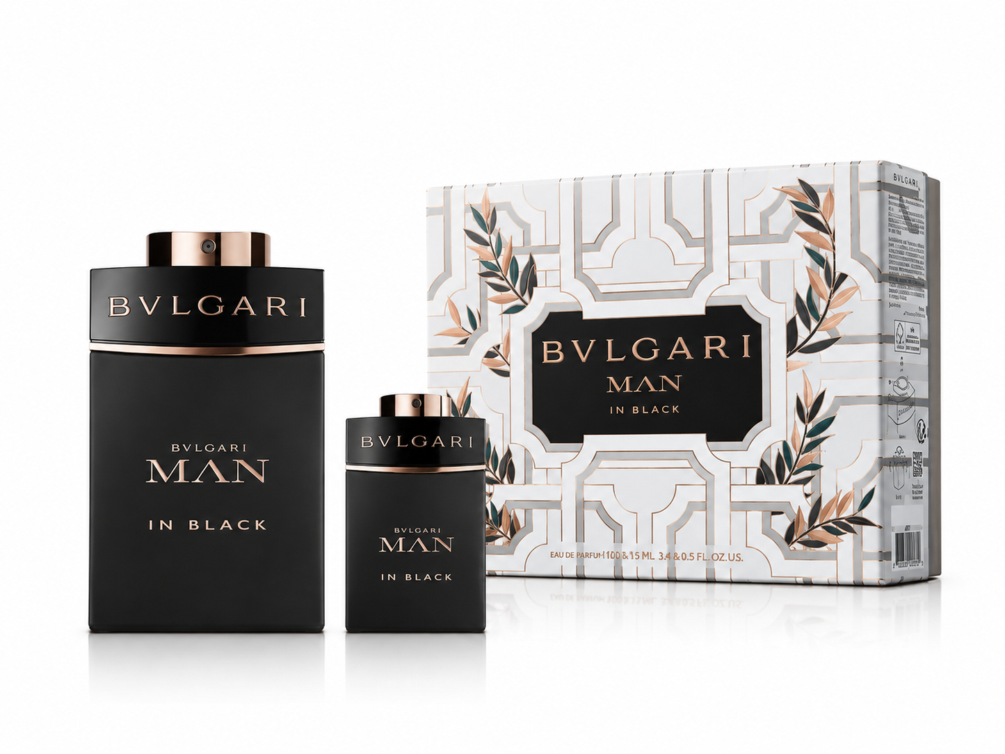 Bvlgari Man "in Black" Eau de PARFUM 100 & 15ml / 3.4oz & 0.5oz Gift Set