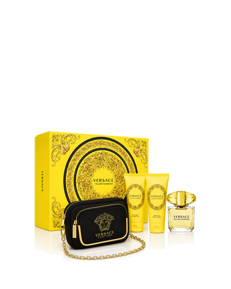 Versace Yellow Diamond 4-Piece with Cross Bag EDT