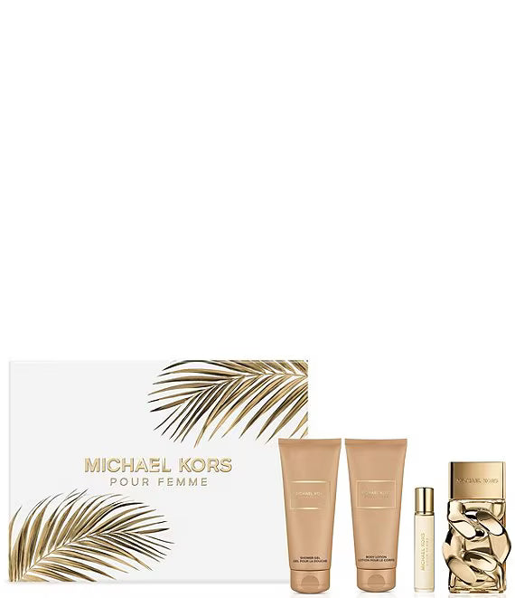 Michael Kors pour Femme 4pc Gift Set (SG 100ml+Body Lotion 100ml+EDP Travel 10ml+ EDP 100ml)
