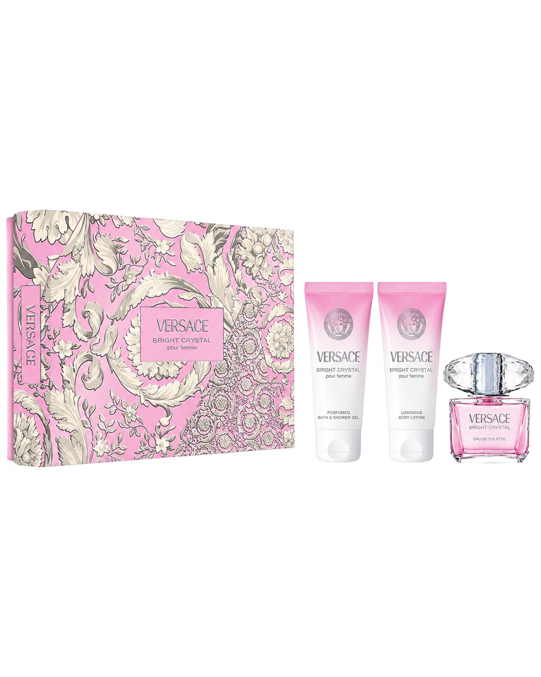 Versace Bright Crystal 3pc Gift Set (SG 50ml+Body Lotion 50ml+ EDT 50ml)