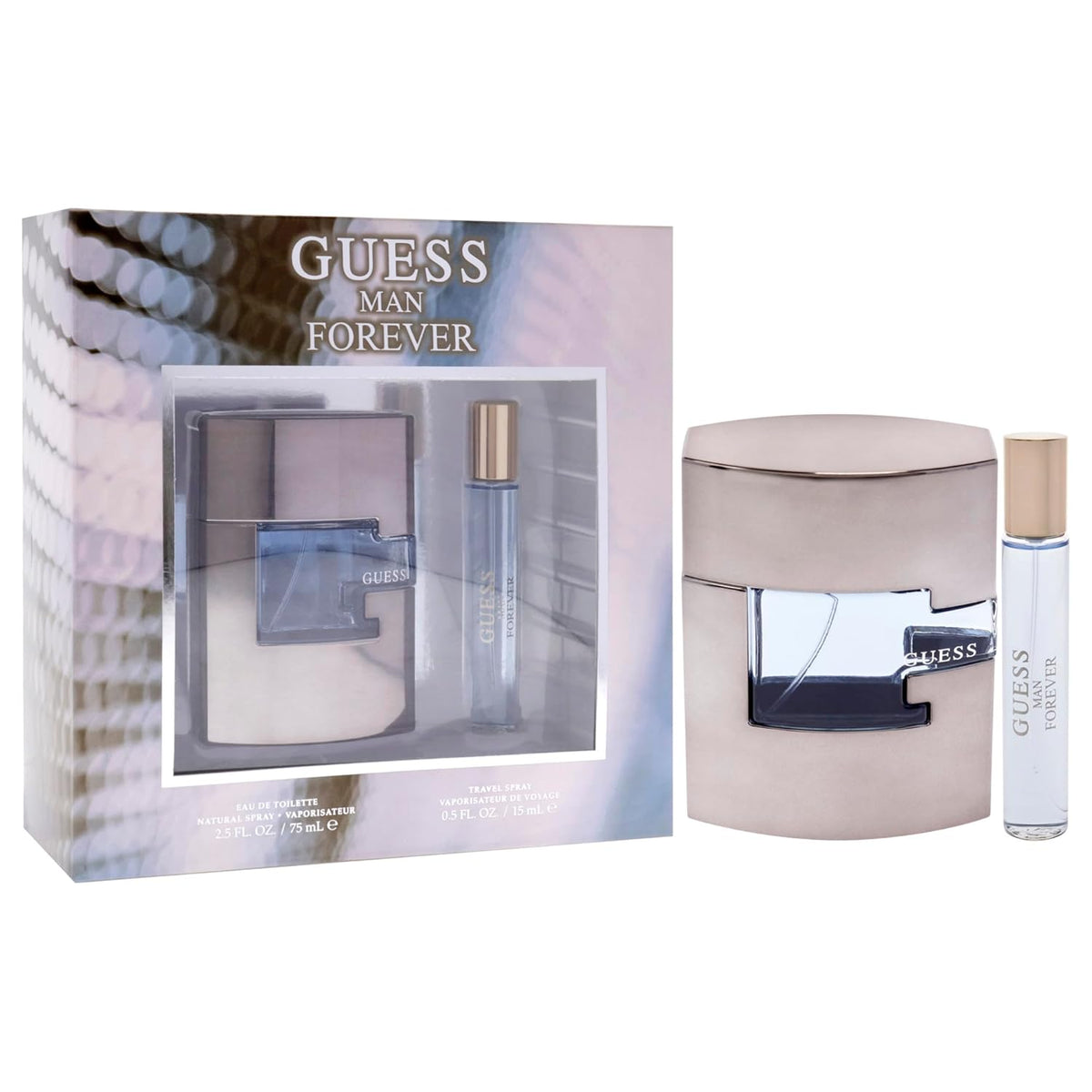 Guess Man Forever 2pc Set ( EDT 75ml+ Travel Spray 15ml)