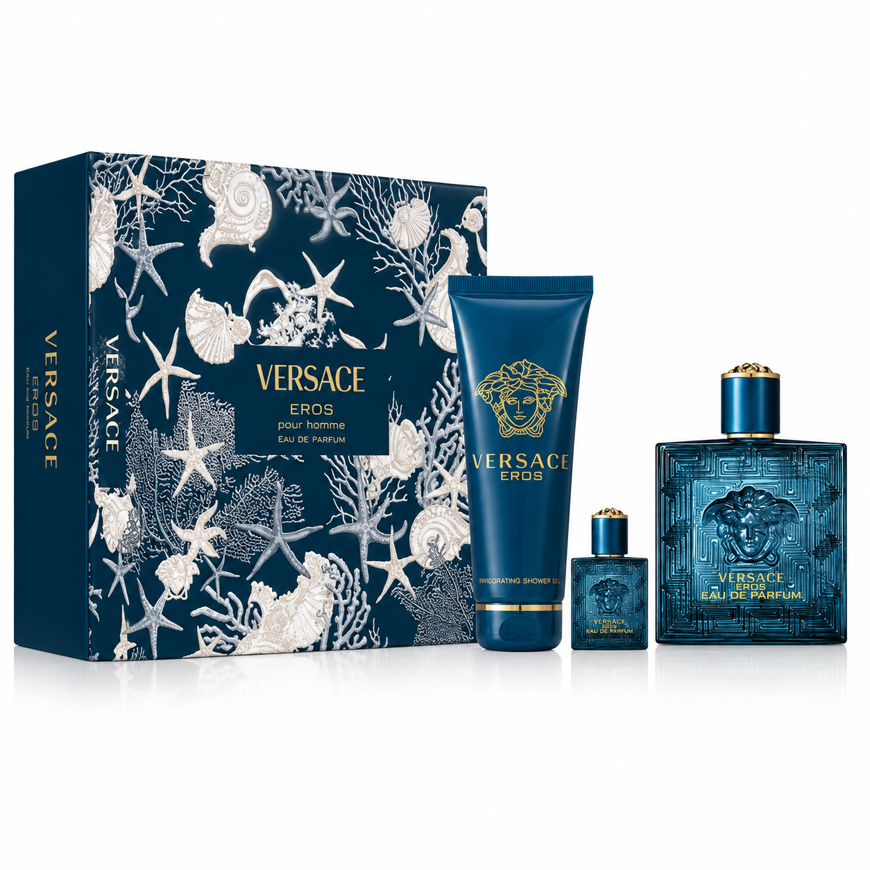 Versace Eros pour Homme Eau de Parfum 3pc set with Shower Gel & 5ml Mini