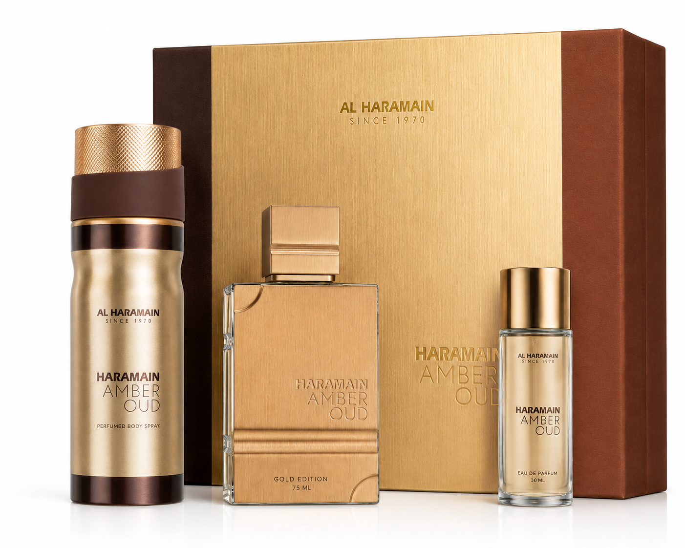 Al Haramain Amber Oud Gold Edition 3PC Set EDP 75 ml, 30 ml / BS
