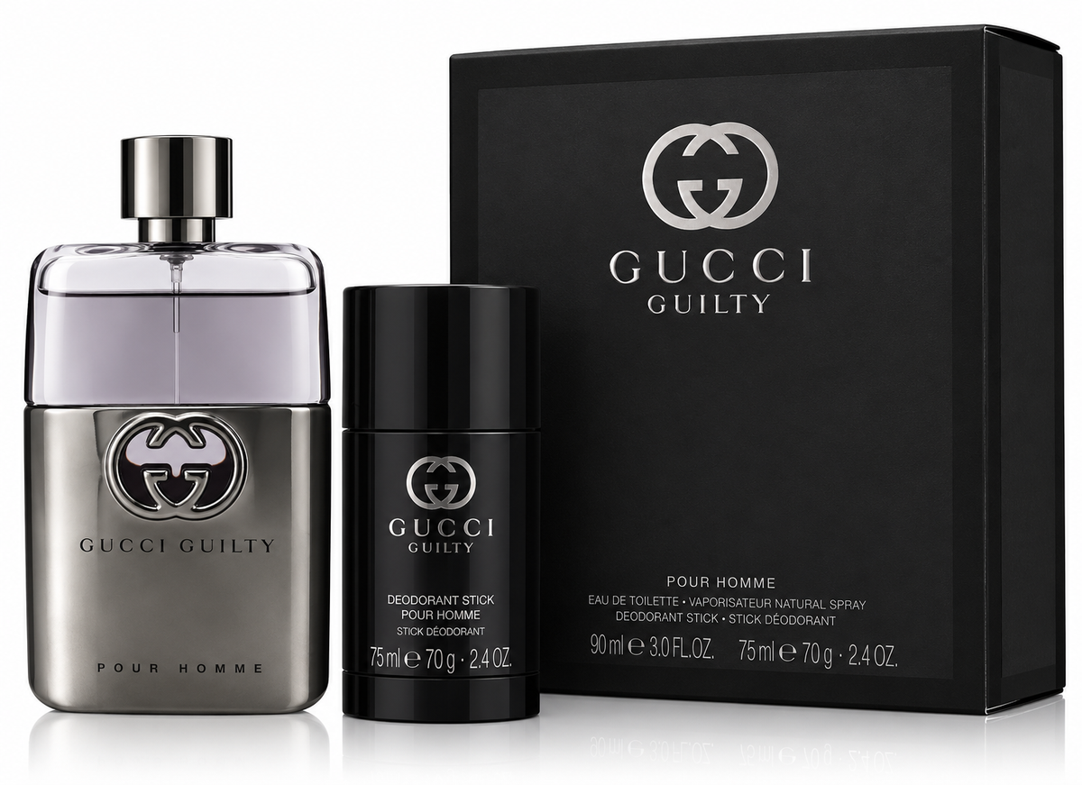 Gucci Guilty For Men 2-Piece Gift Set – 3.0 oz Eau de Toilette Spray & Deodorant Stick