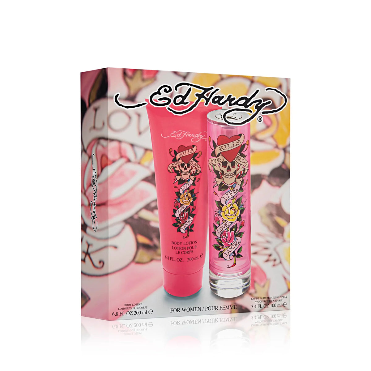 Ed Hardy 2pc Gift Set (Body Lotion 200ml+ EDP 100ml)