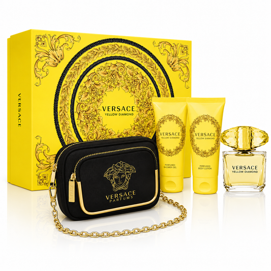 Versace Yellow Diamond 4-piece with Cross Bag EDT