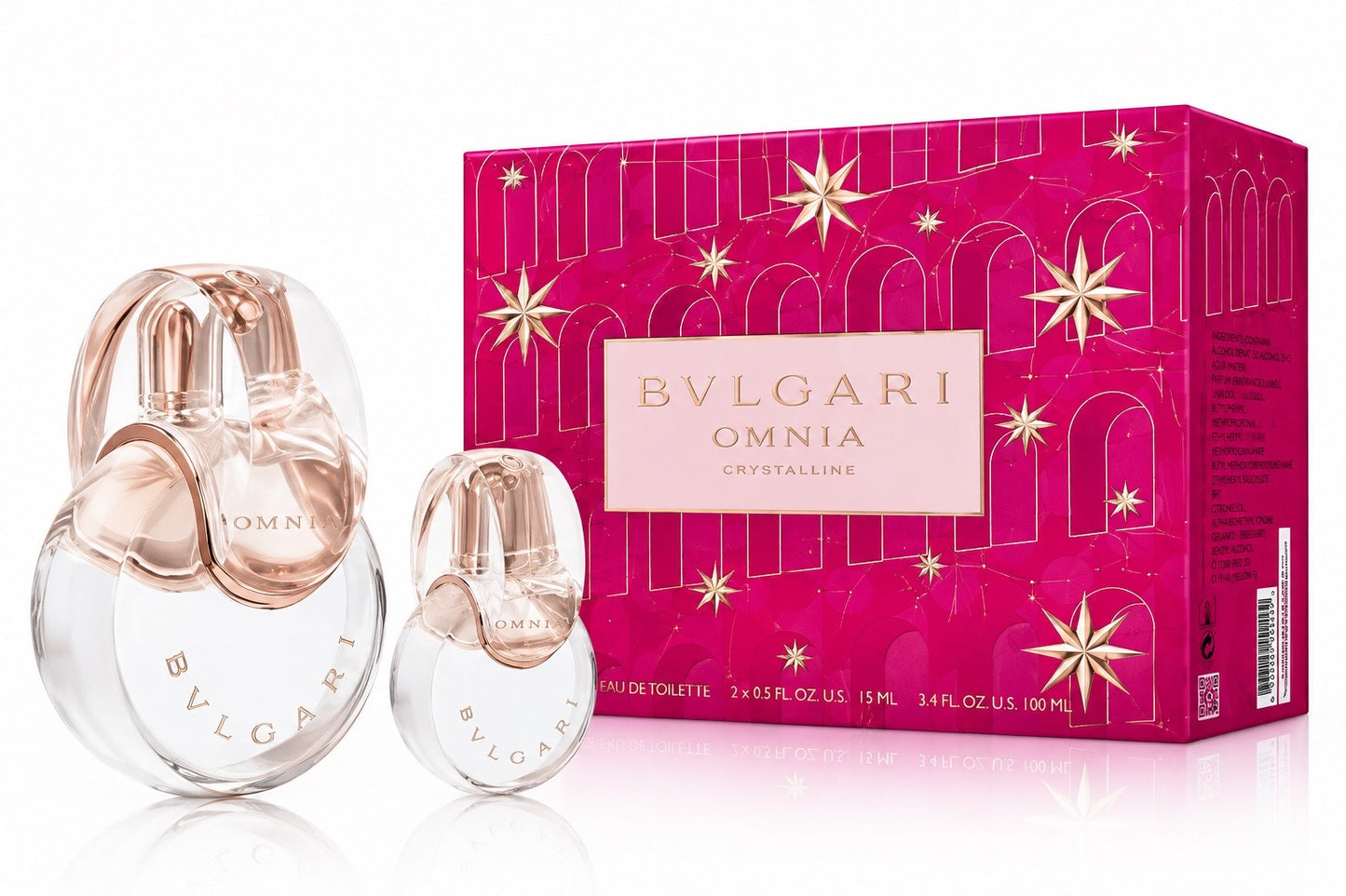 Bvlgari Omnia Crystalline EDT 100 & 15ml / 3.4 & 0.5oz Gift Set