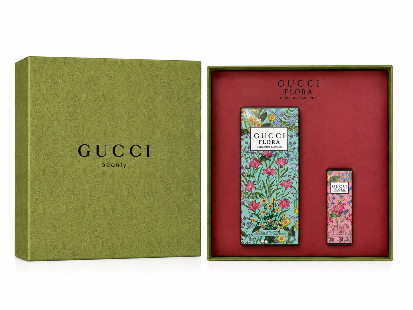 Gucci Flora Gorgeous Gardenia 2-Piece Gift Set (100ml Gorgeous Jasmine + 5ml Gorgeous Gardenia)