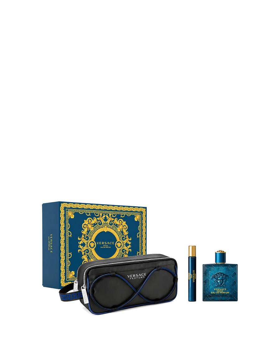 Versace Eros Pour Homme Eau de Parfum 3-Piece Set with Pouch