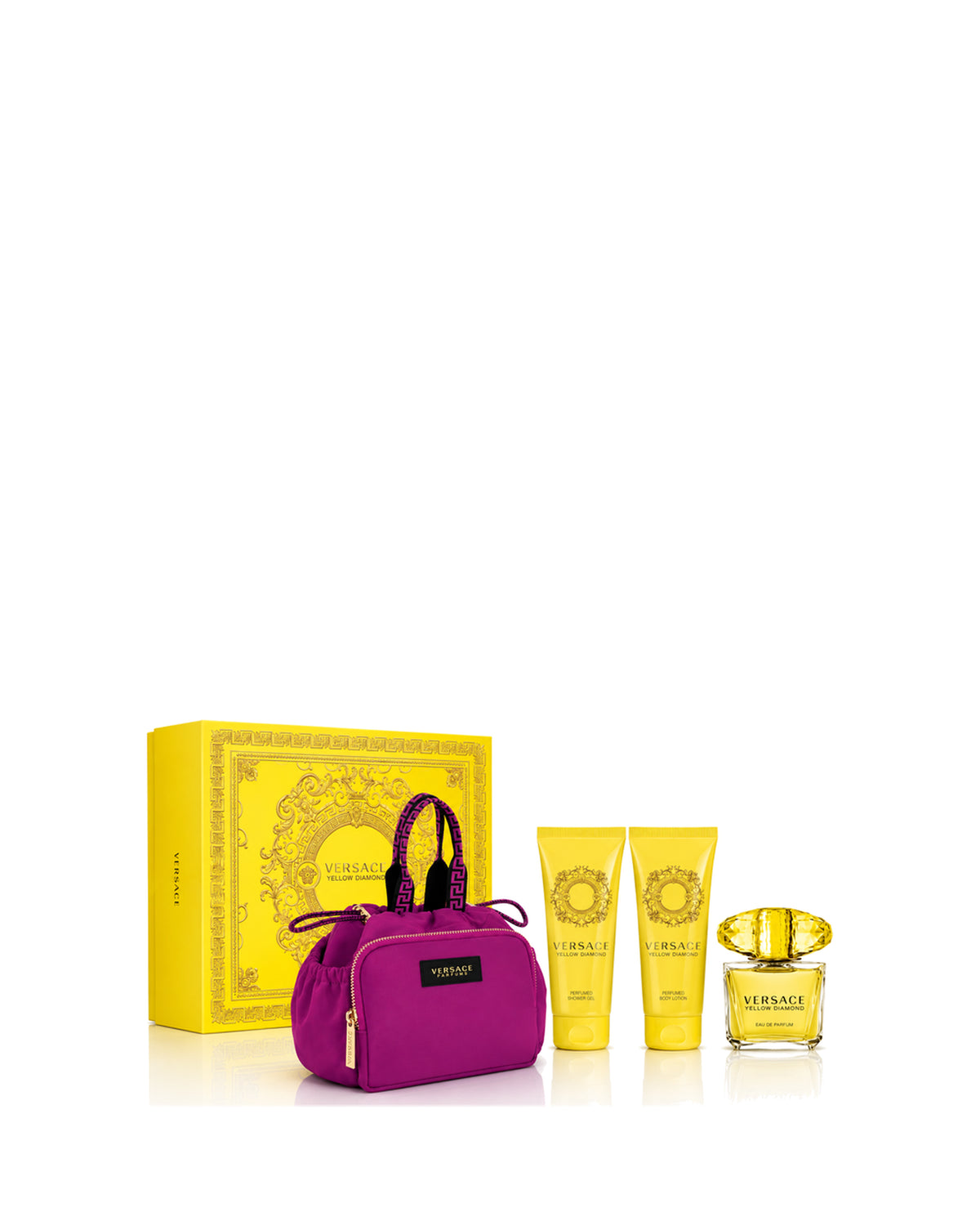 Versace Yellow Diamond 4-Piece with Purple Pouch EDT