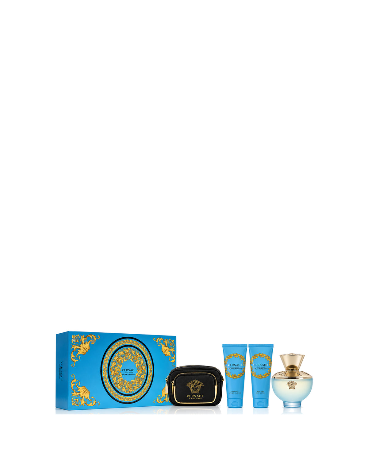 Versace Dylan Turquoise 4-Piece with Cross Bag EDT