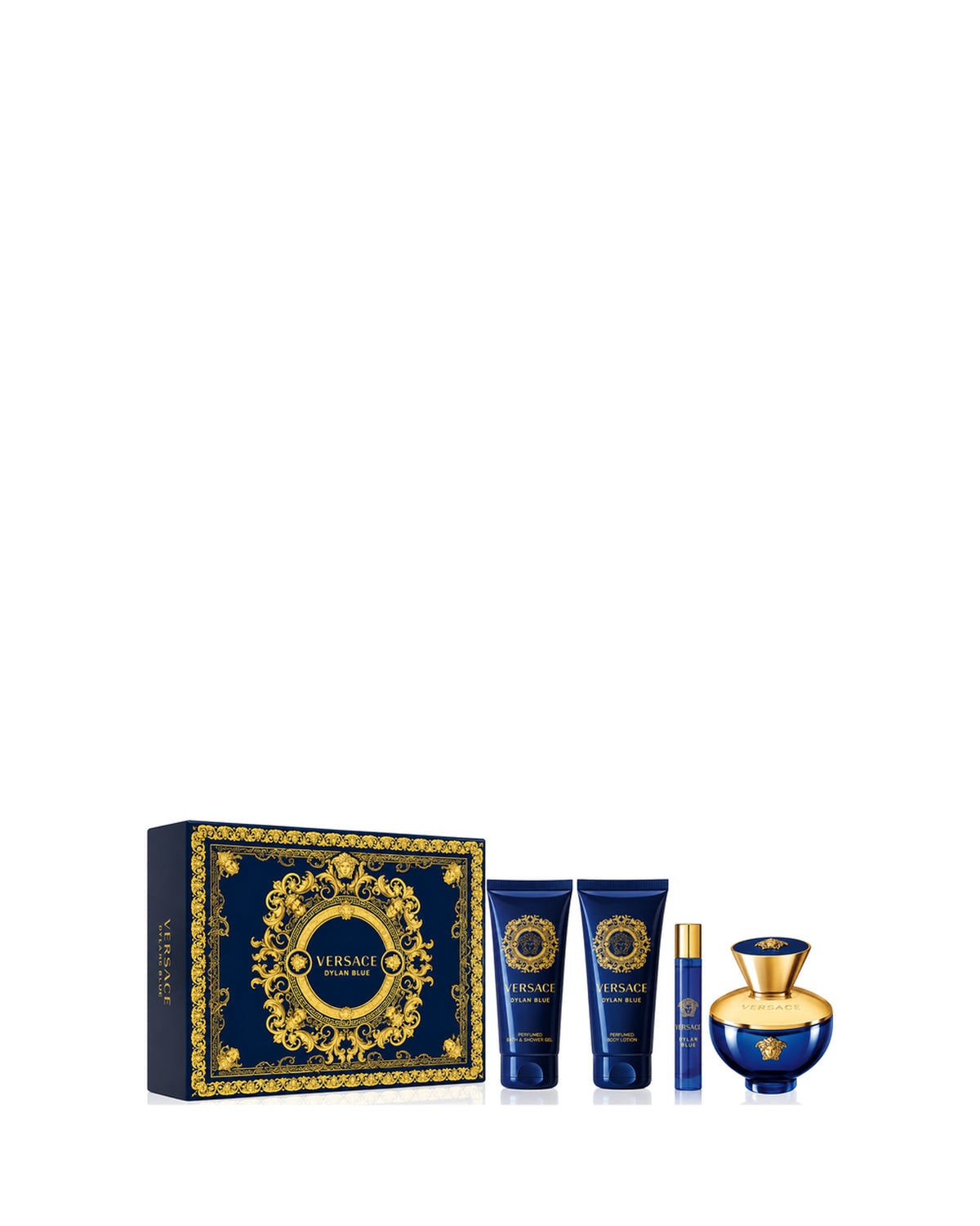 Versace Dylan Blue 4-Piece Gift Set Bath & Shower Gel 100 ml + Body Lotion 100 ml EDP 5 ml + EDP 100 ml
