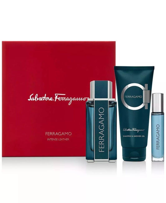 SET 3PCS SALVATORE FERRAGAMO INTENSE LEATHER